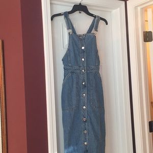 H&M fitted denim overall dress